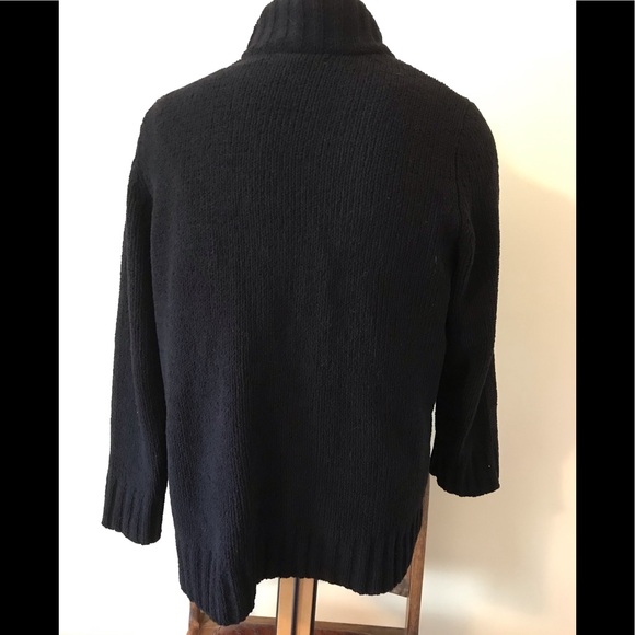 Plus Carolyn Taylor Soft Black Zippered Cardigan - Picture 2 of 4